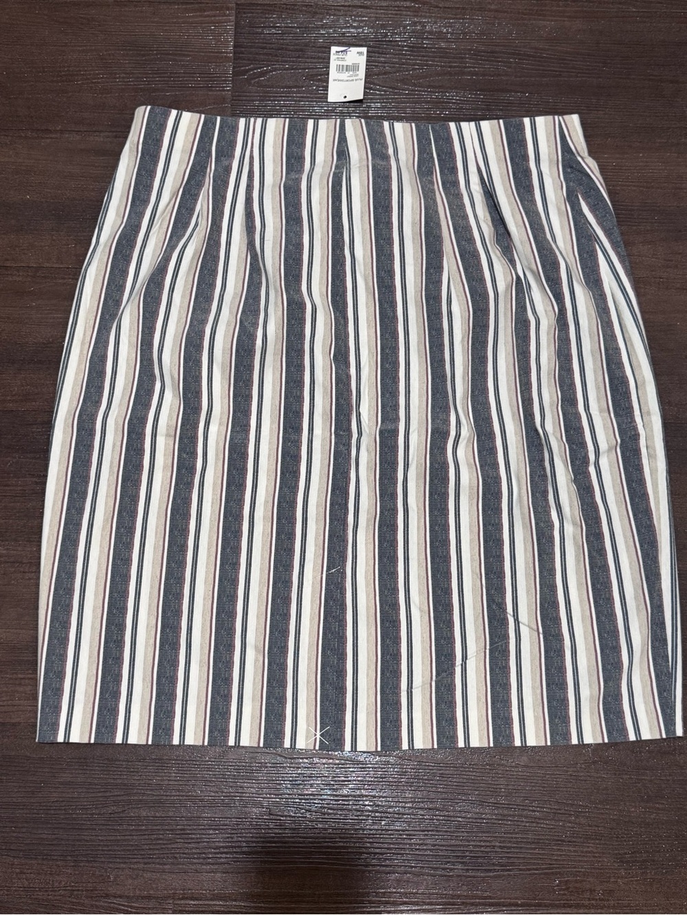 Vertical Striped Pencil Skirt in Navy and White